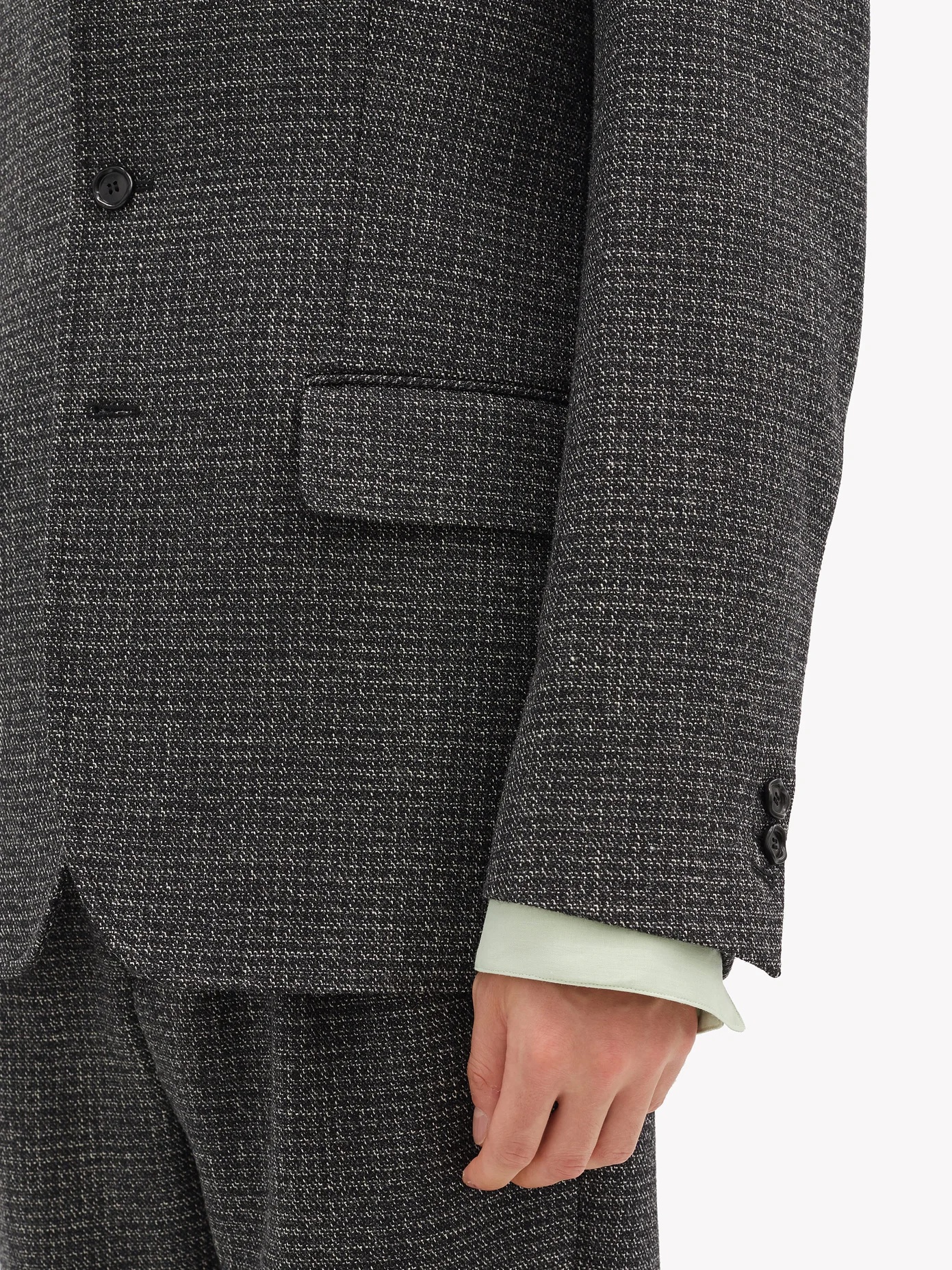 Single-breasted wool-tweed jacket - 4