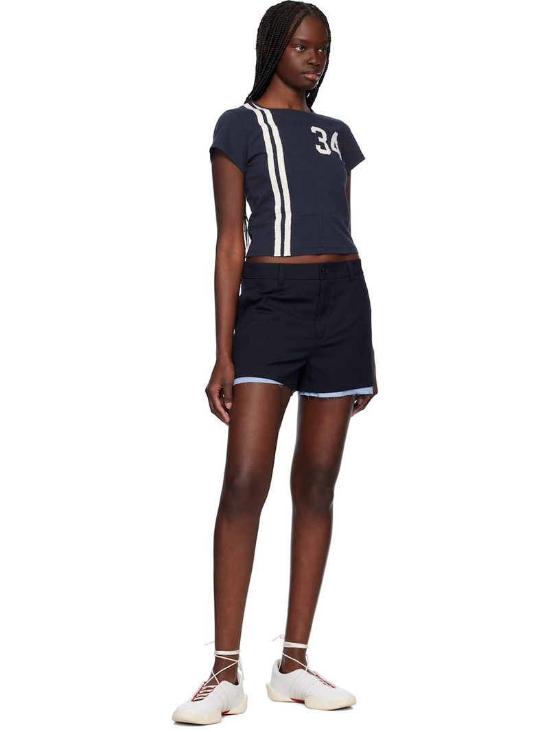 Ambush Navy Paneled Fitted T-shirt outlook