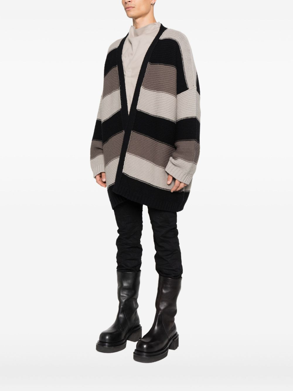 striped wool cardigan - 3