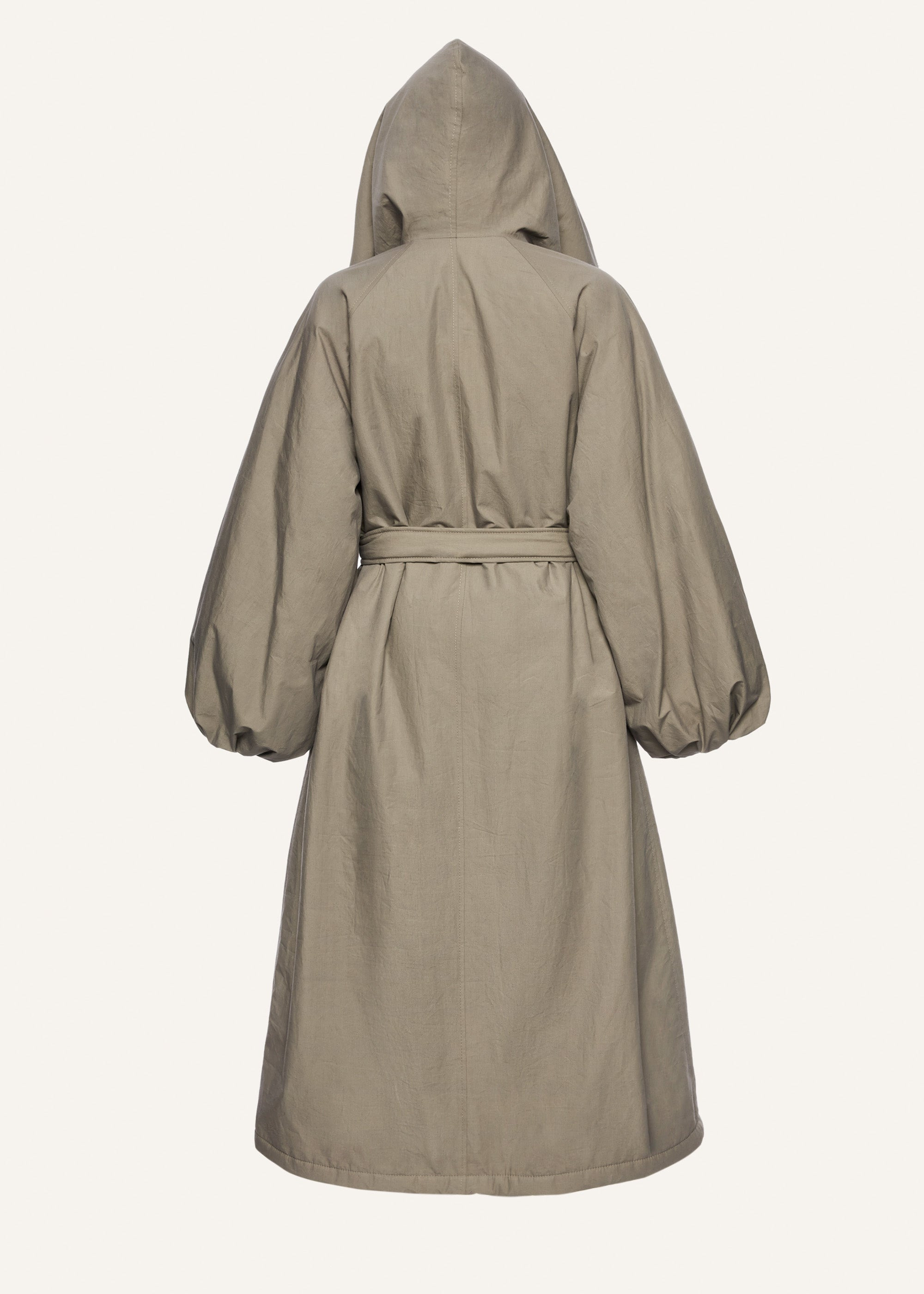 Faux fur hooded coat in grey cotton - 2