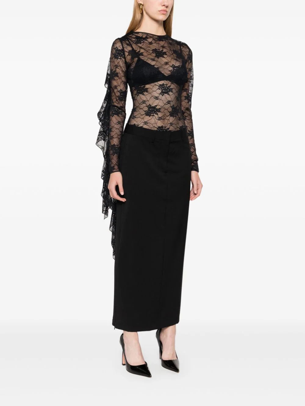 Lace Volant Sleeves Body - 3