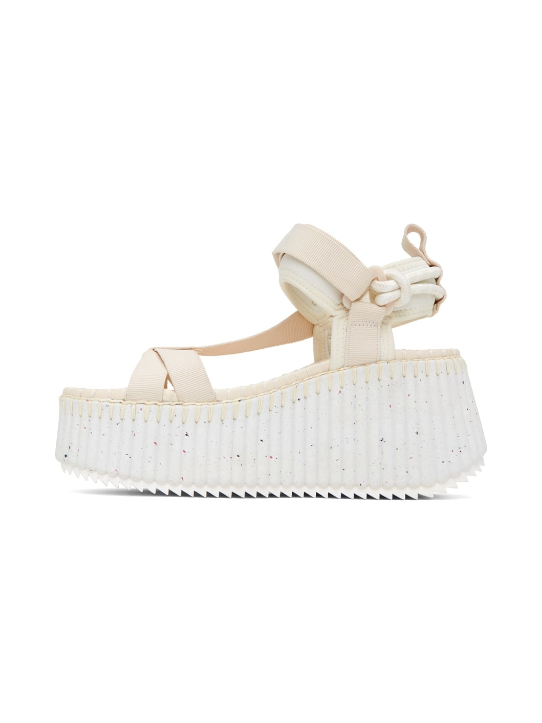 Beige Nama Wedge Sandals - 3