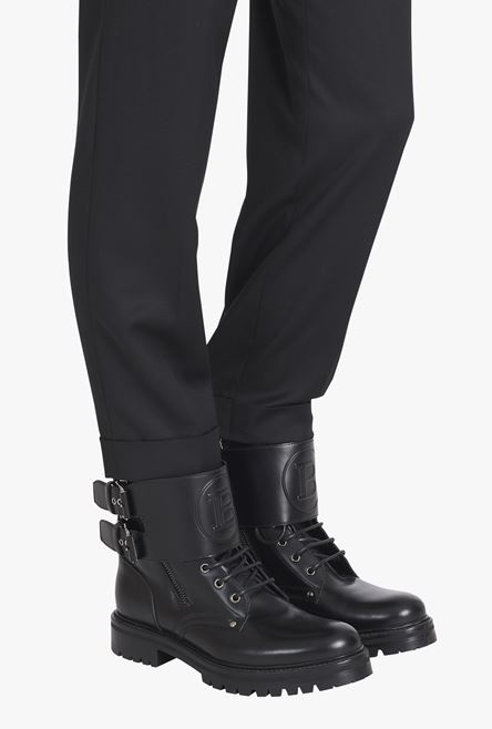 Smooth black leather Phil Ranger ankle boots - 8