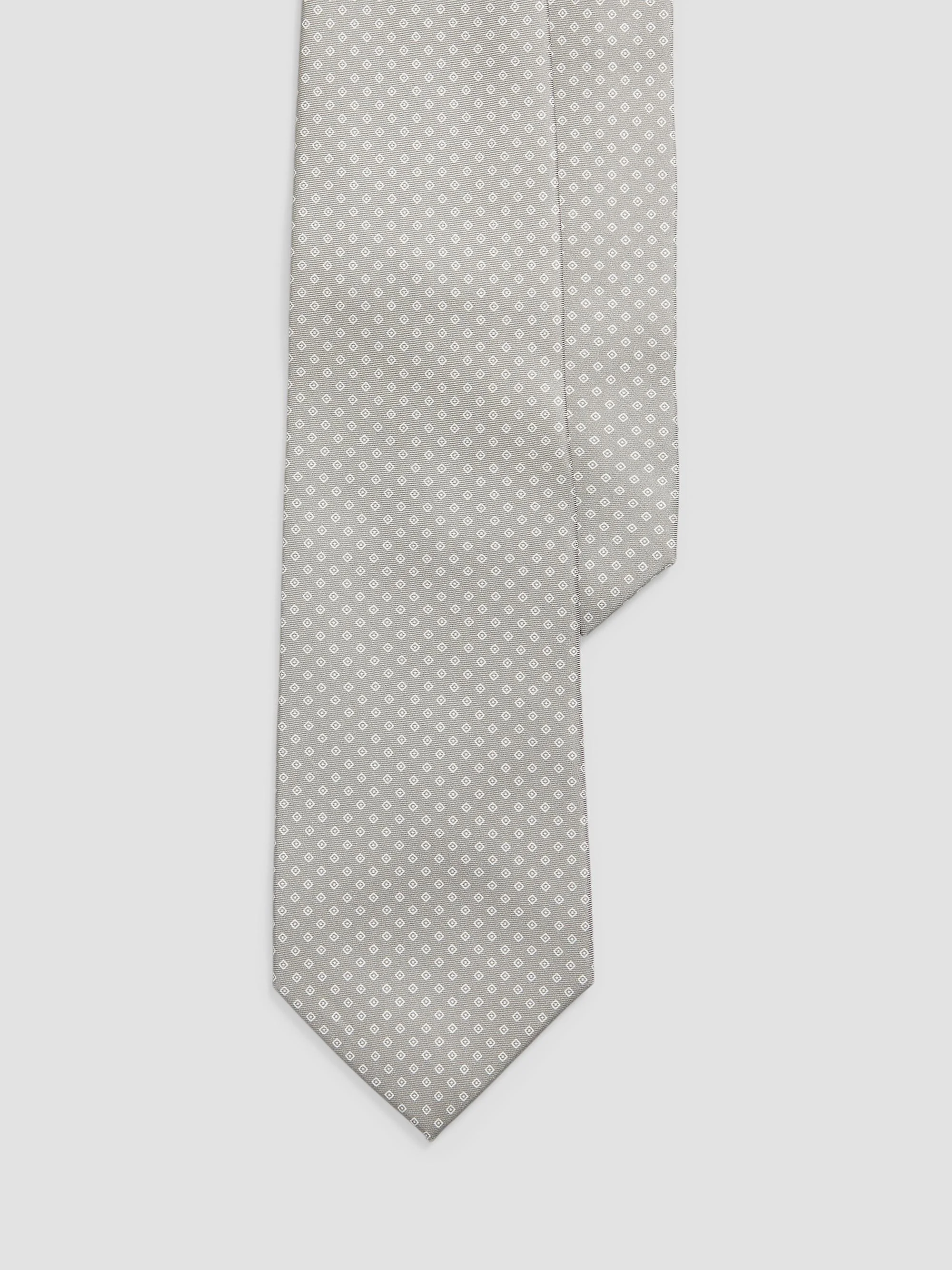 Men's Diamond Silk Tie - Gray - 1