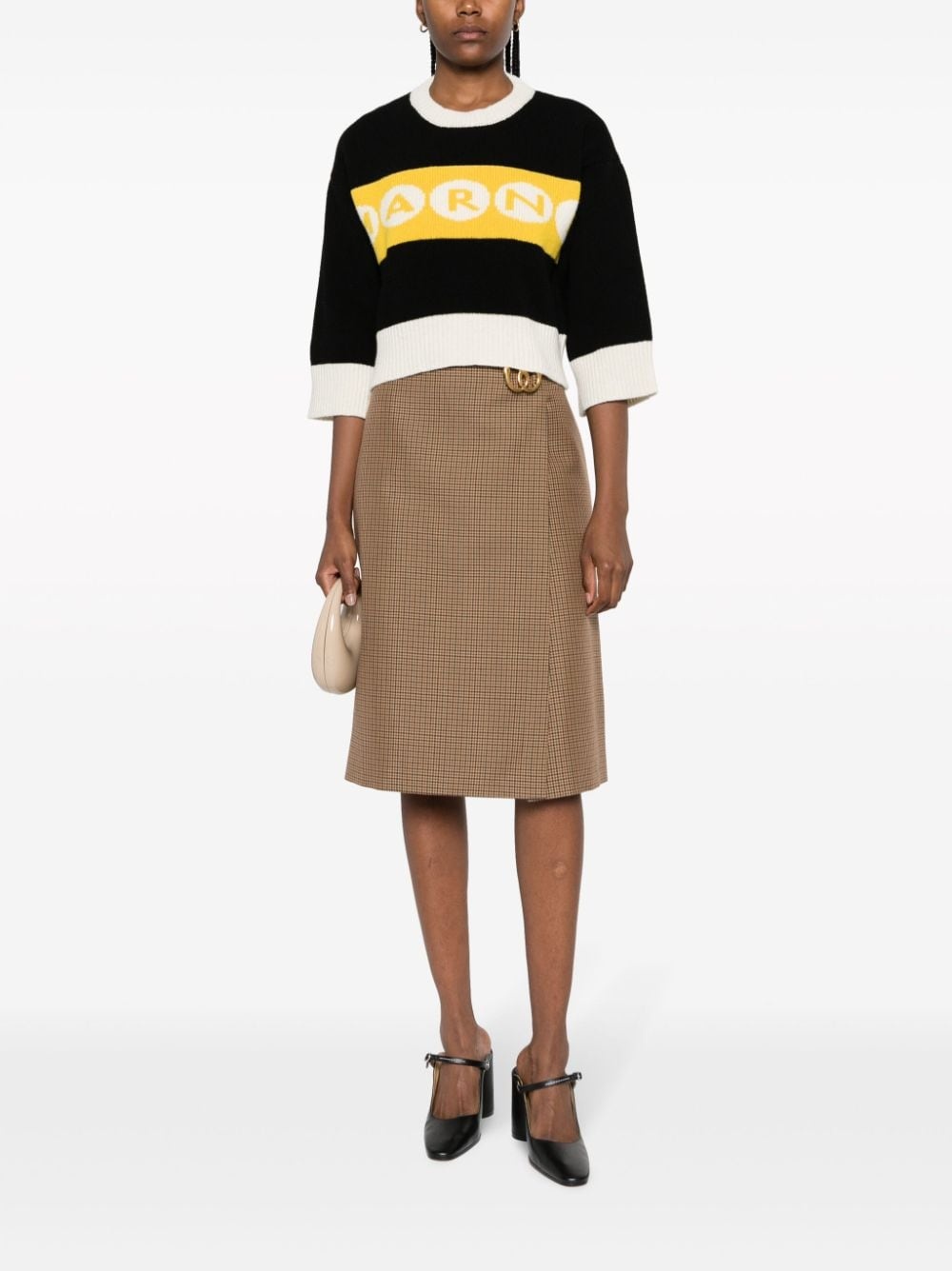 logo-intarsia cropped jumper - 2