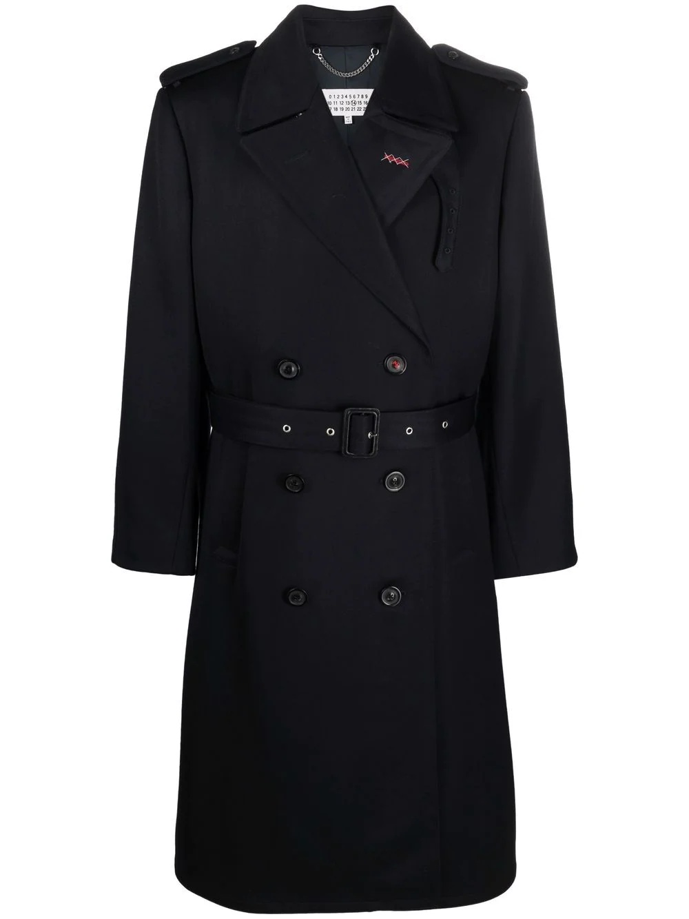 double-breasted wool trench coat - 1