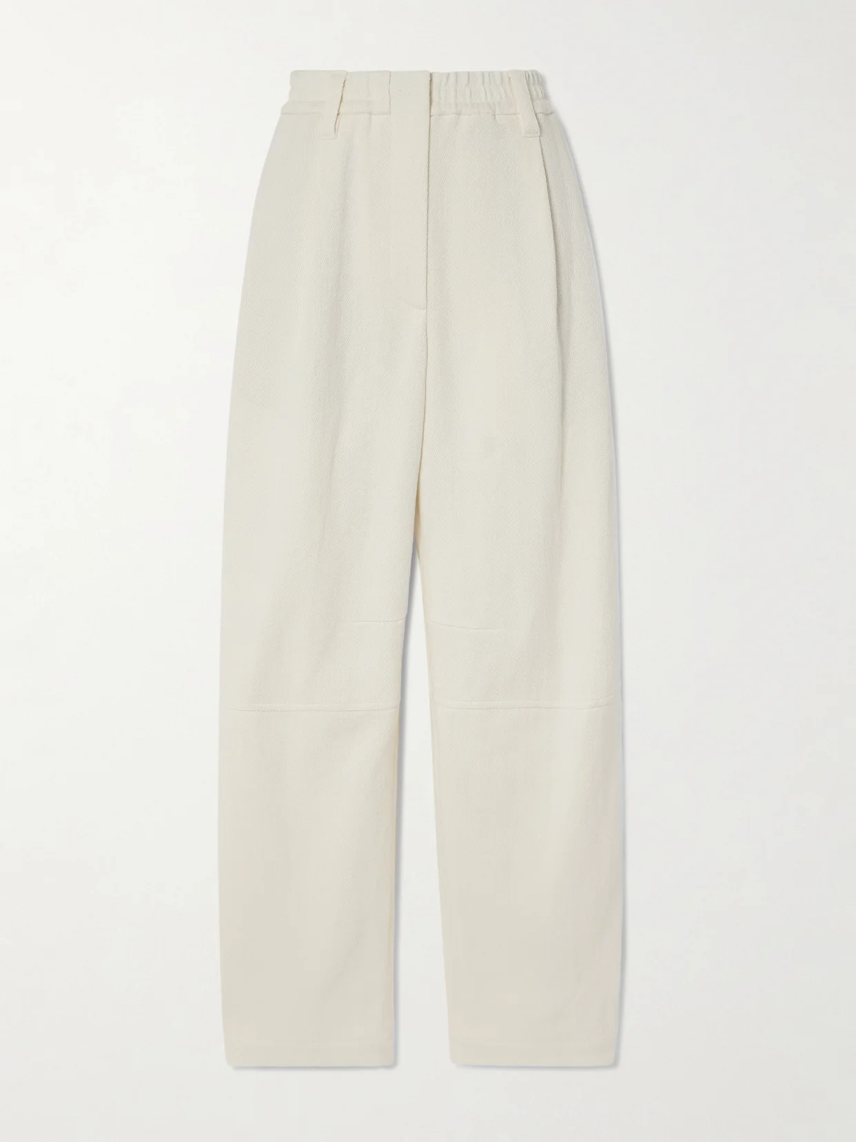 Herringbone Cotton And Linen-blend Wide-leg Pants - 1