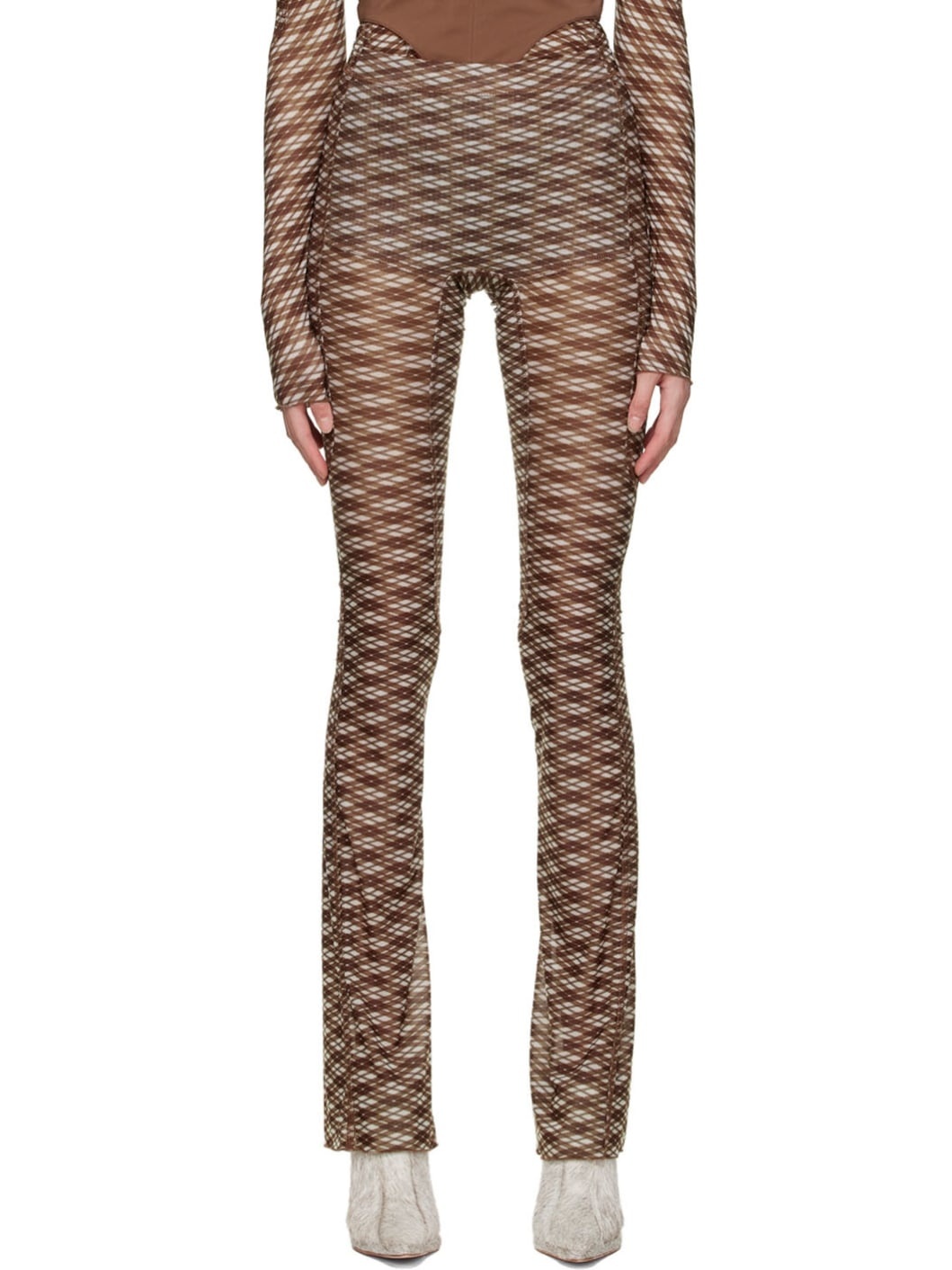 Brown Polyester Trousers - 1