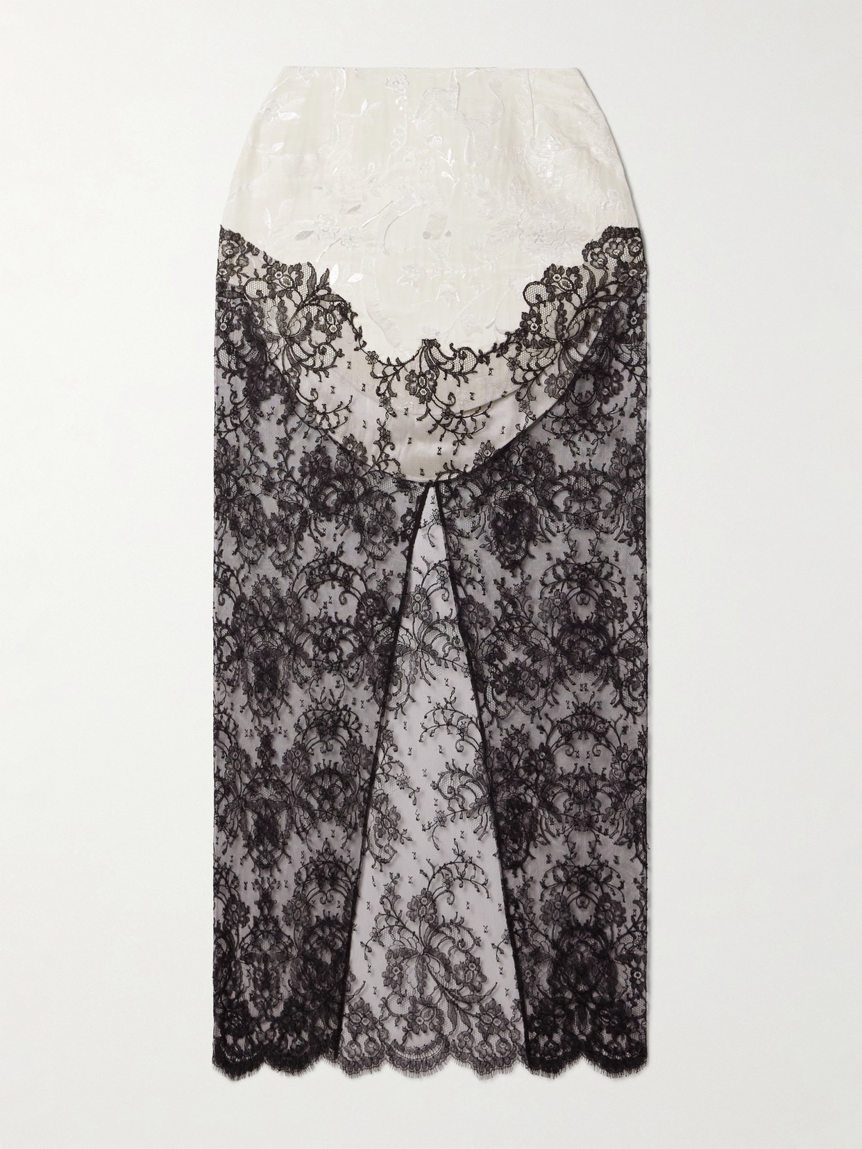 Cotton-blend Chantilly Lace And Metallic Jacquard Maxi Skirt - 1