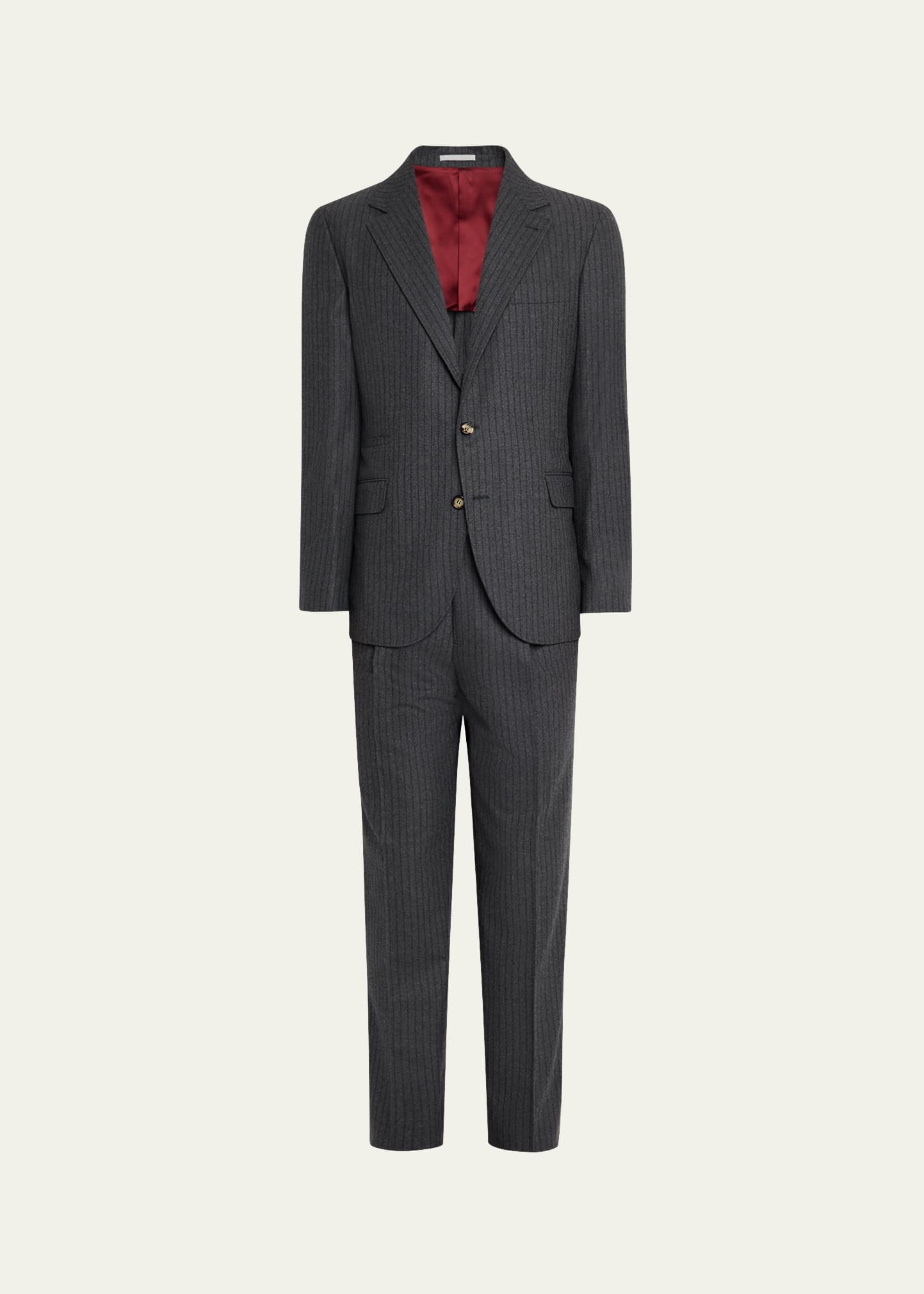 Men's Virgin Wool Chalk Stripe Notch Lapel Sport Coat - 1