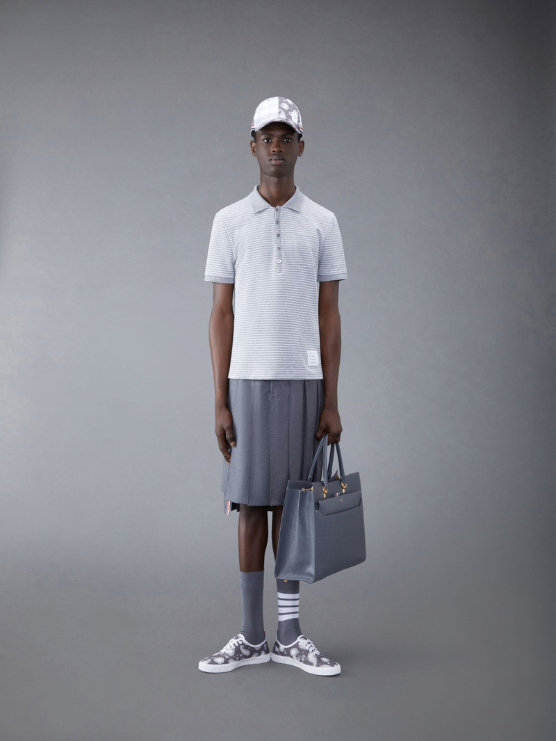 Pinstripe Micro Waffle Pocket Polo 4