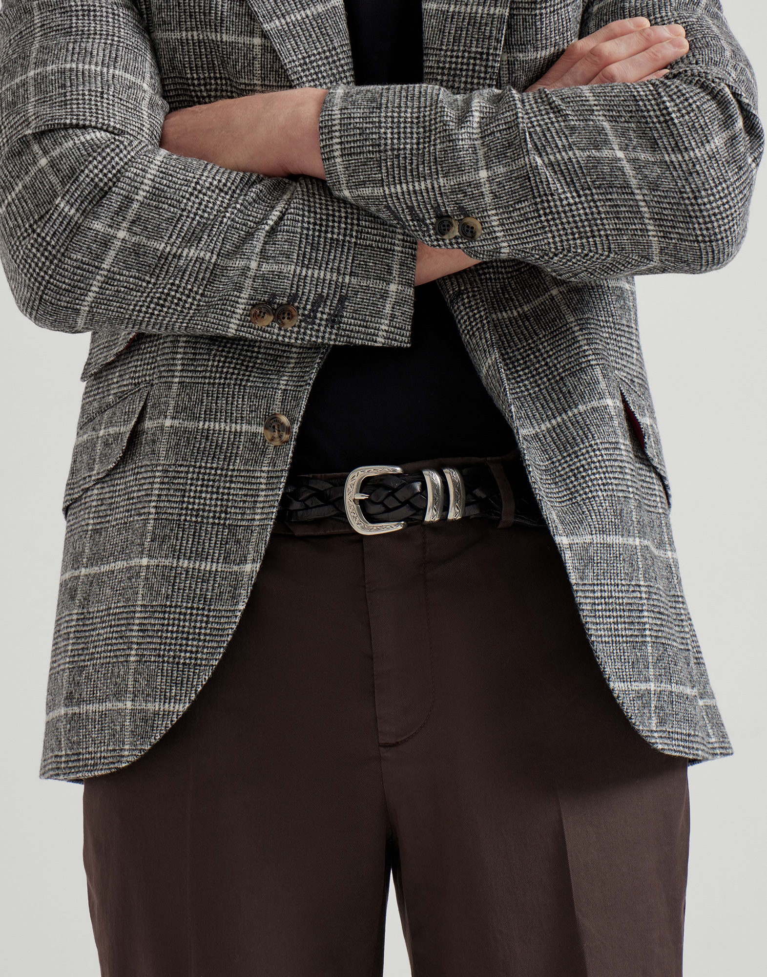 Garment-dyed American Pima cotton comfort gabardine Italian fit trousers - 3