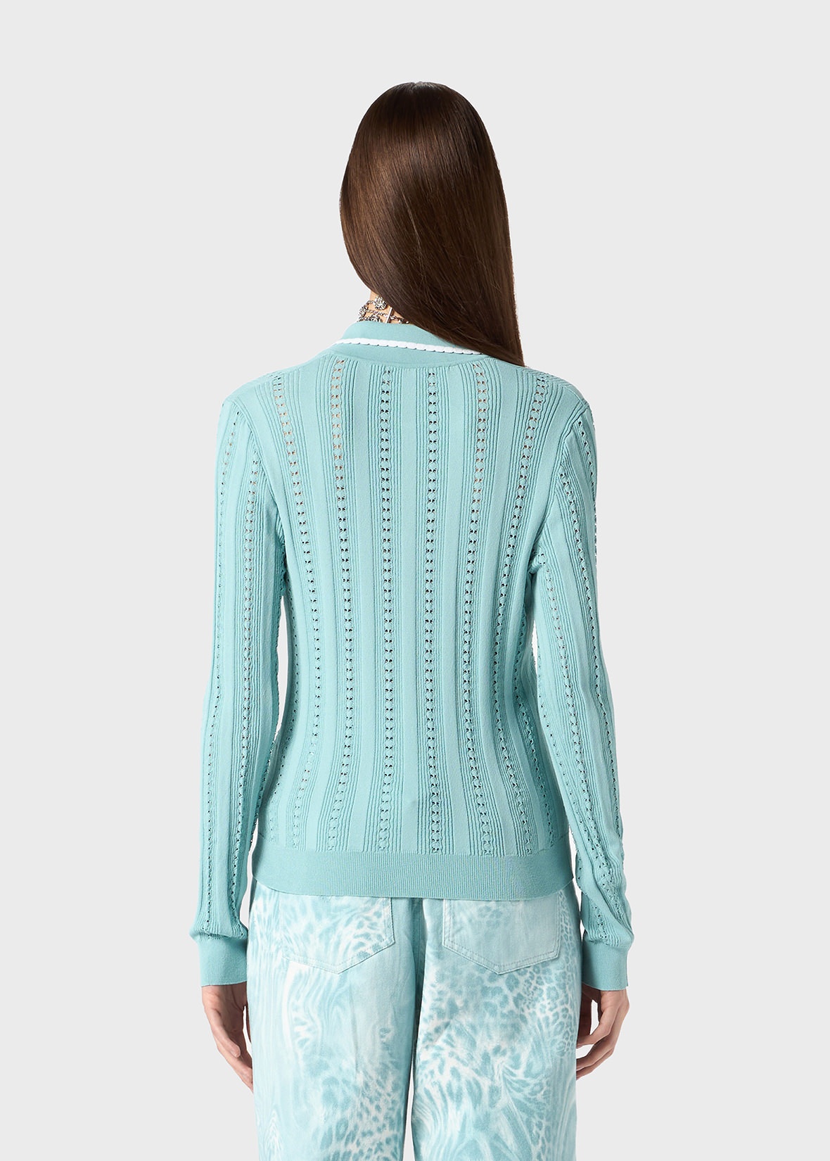 PERFORATED KNIT CARDIGAN - 4