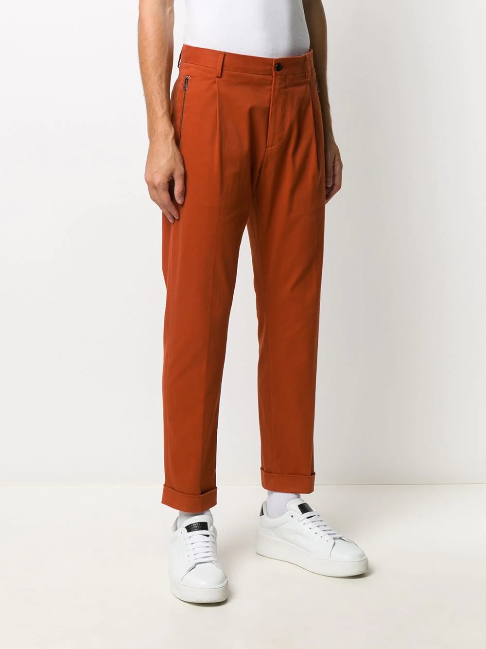 zip-pocket tapered trousers - 3