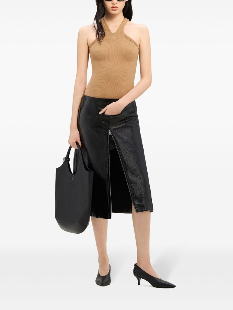 courrèges logo-embroidered ribbed tank top outlook