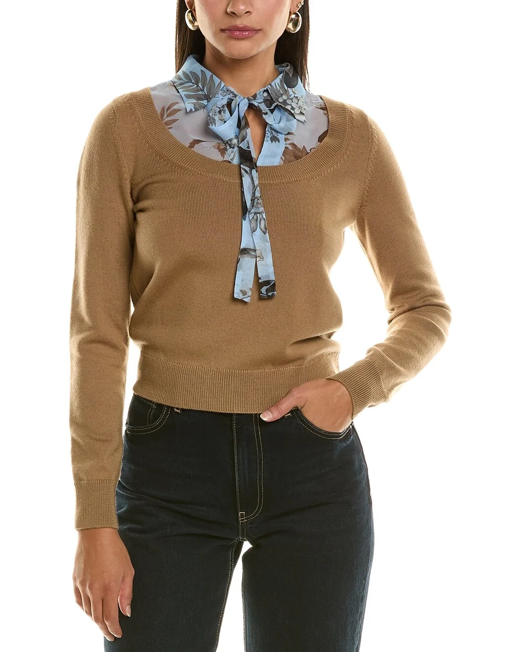 Oscar de la Renta Floral Wool Pullover - 1