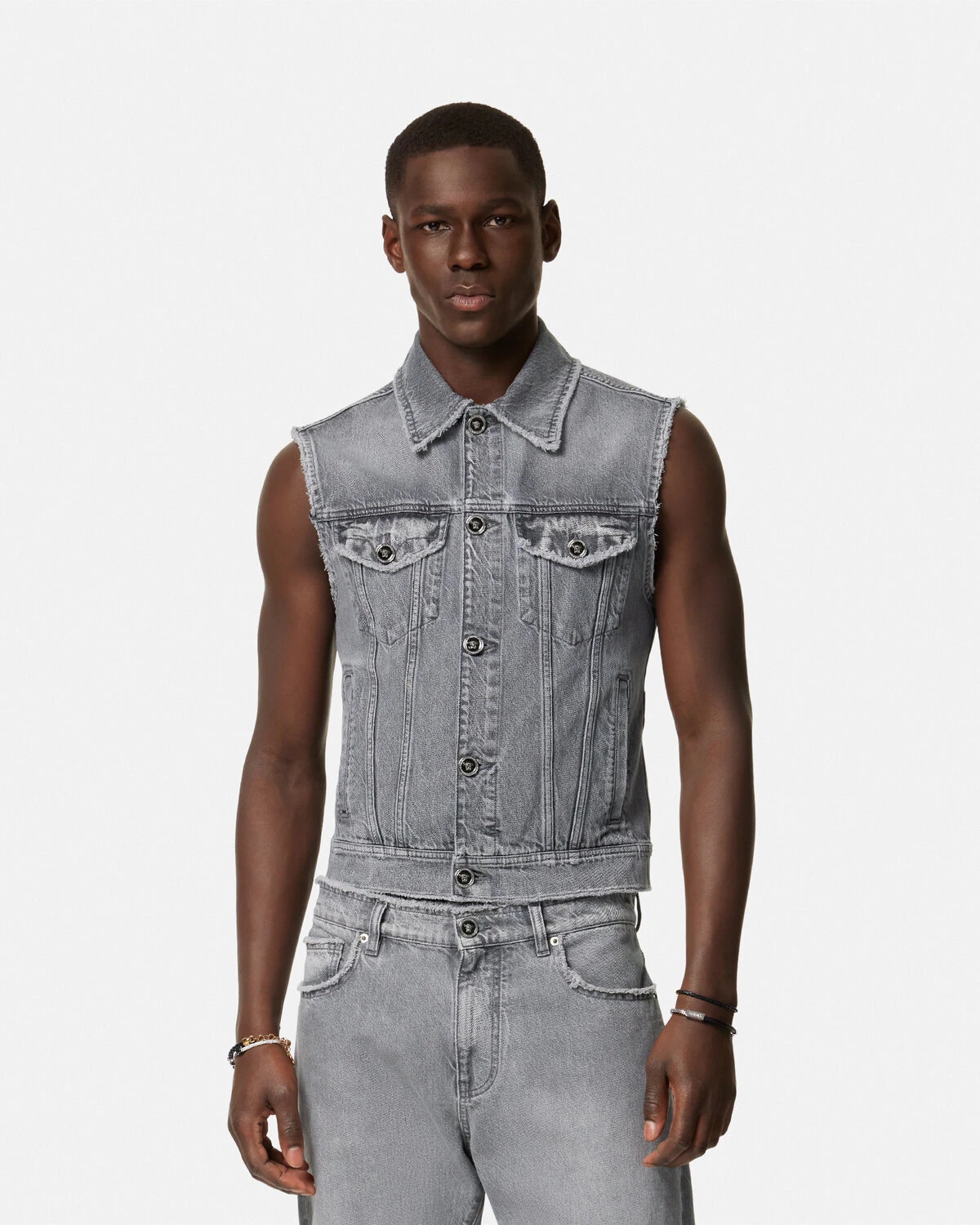 Frayed Denim Vest - 4