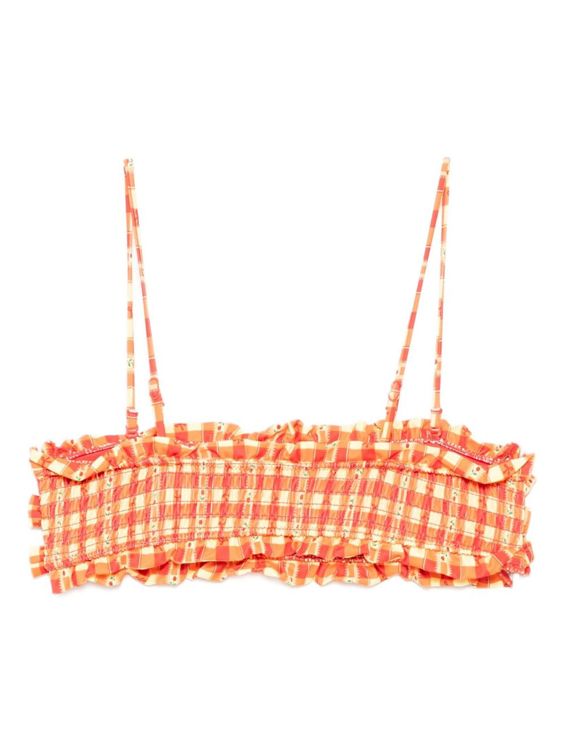 DAMSON MADDER. shirred bow bikini top outlook