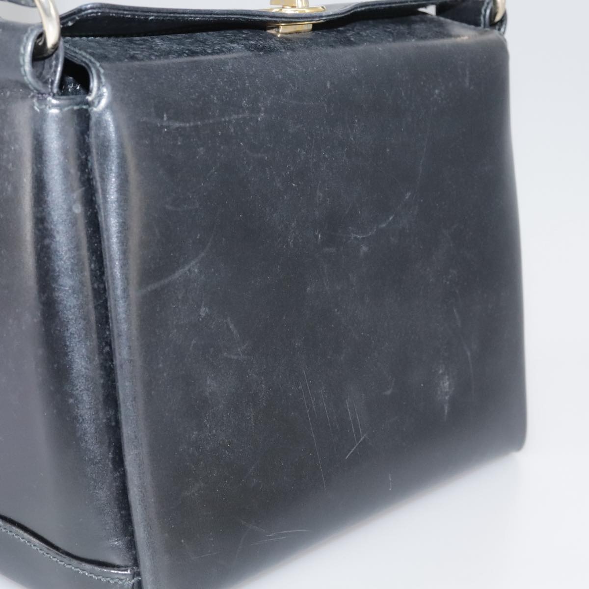 GUCCI Hand Bag Leather Black Gold - 8