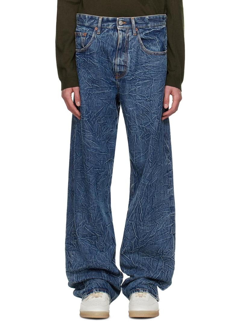 Blue Crinkled Jeans 1