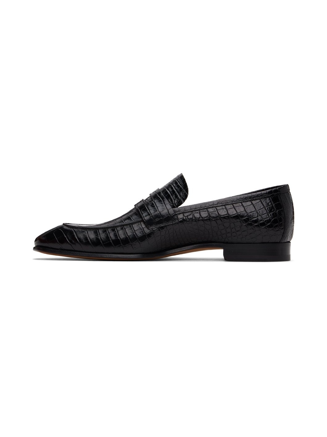 Black Croc Bailey Loafers - 3
