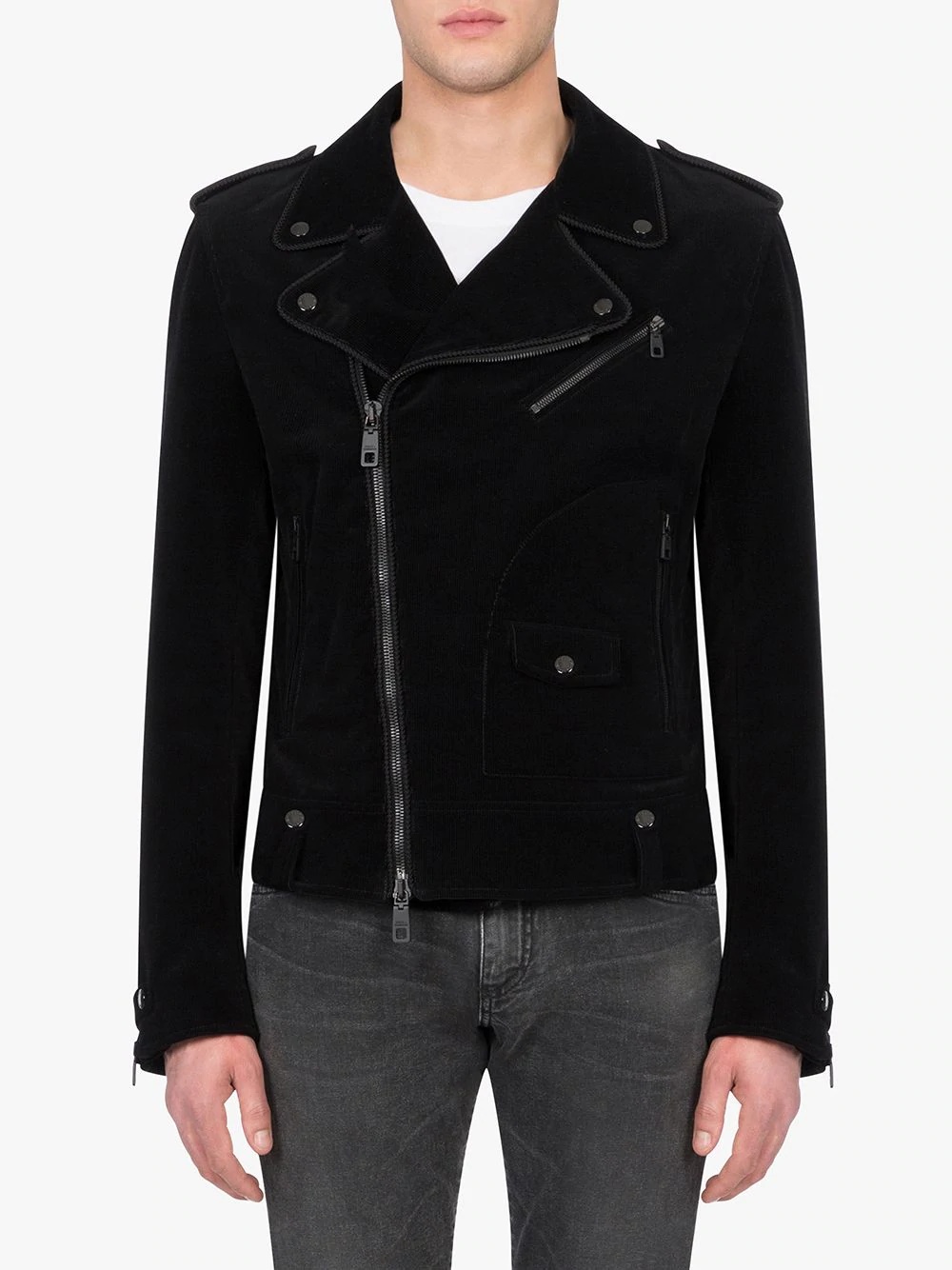 corduroy biker jacket - 3