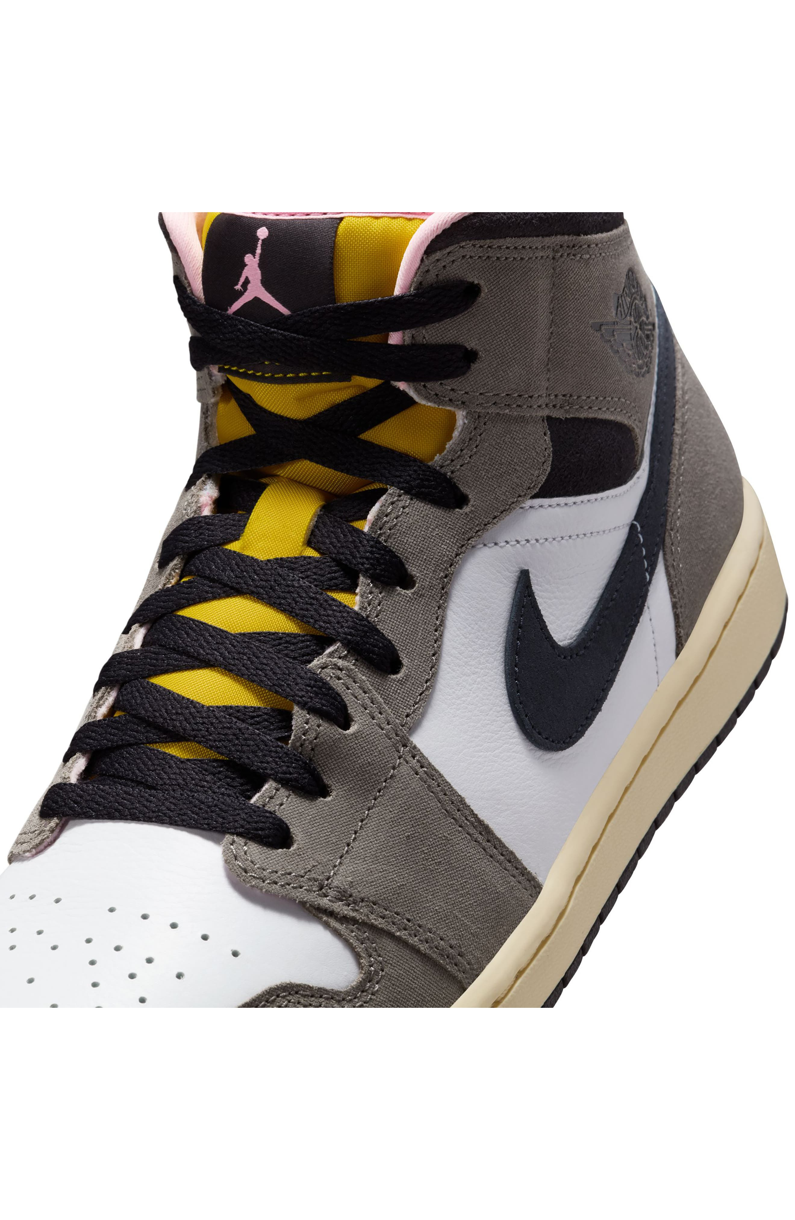 Air Jordan 1 Mid SE Sneaker in 100 White/oilgy at Nordstrom - 8