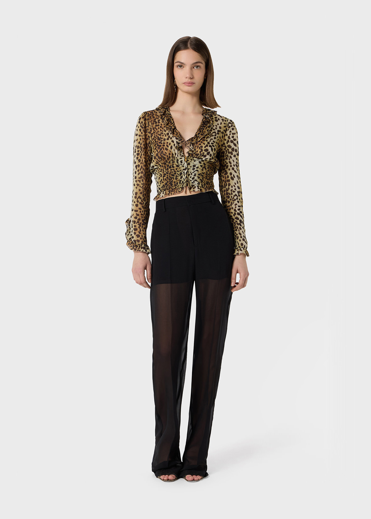 LEOPARD PRINT GEORGETTE SHIRT - 2