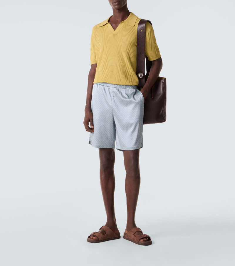 FRESCOBOL CARIOCA Rino cotton and silk jacquard polo shirt outlook