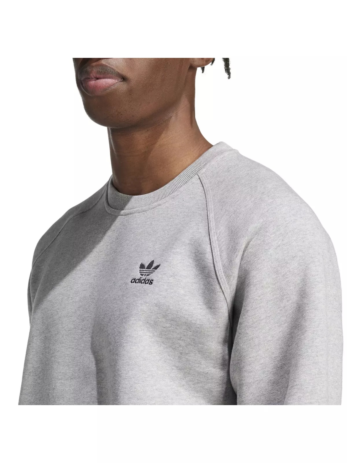 Originals Men's Trefoil Essentials Lifestyle Crew Sweatshirt -Grey - 3