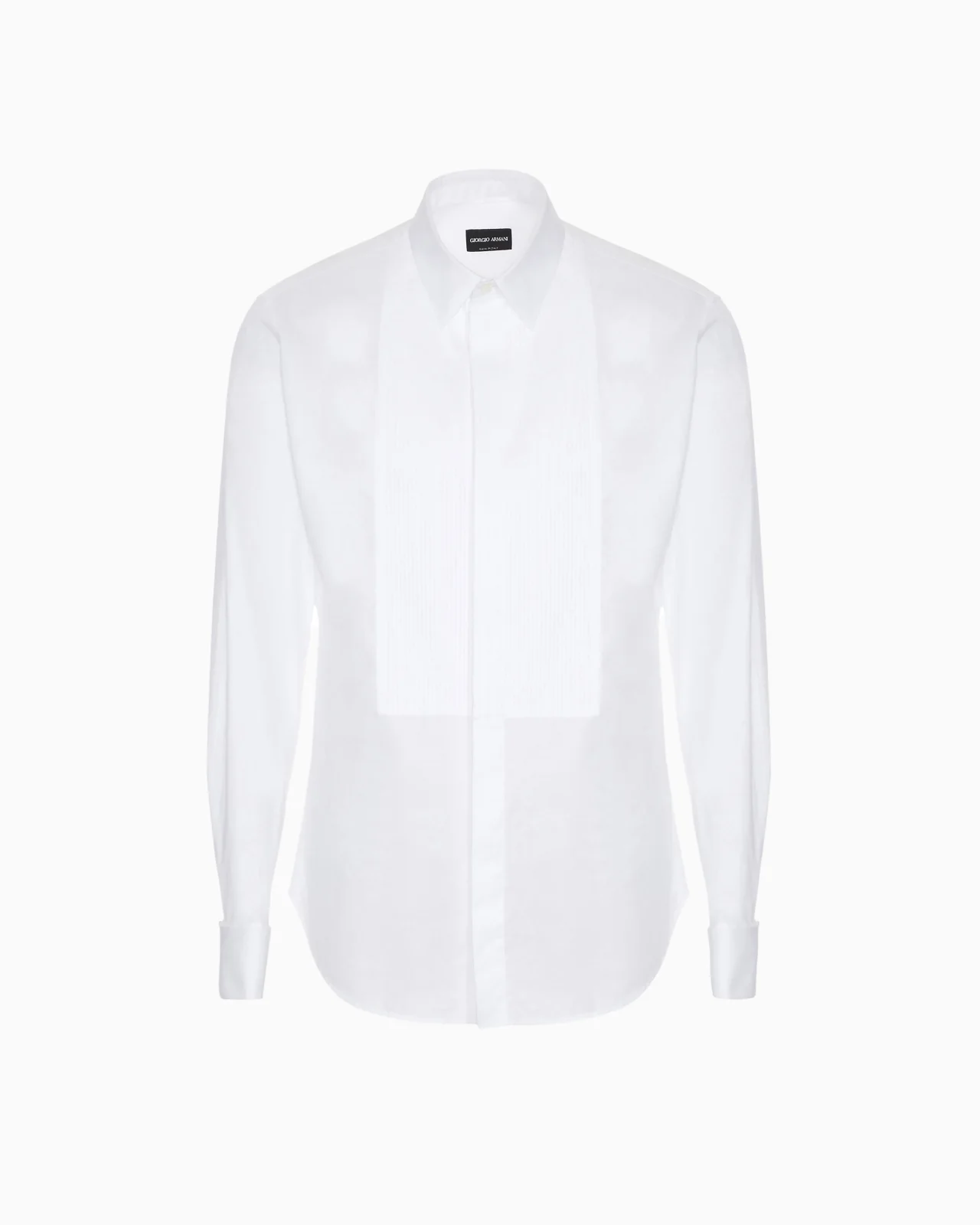 Pleated cotton tuxedo shirt - 1