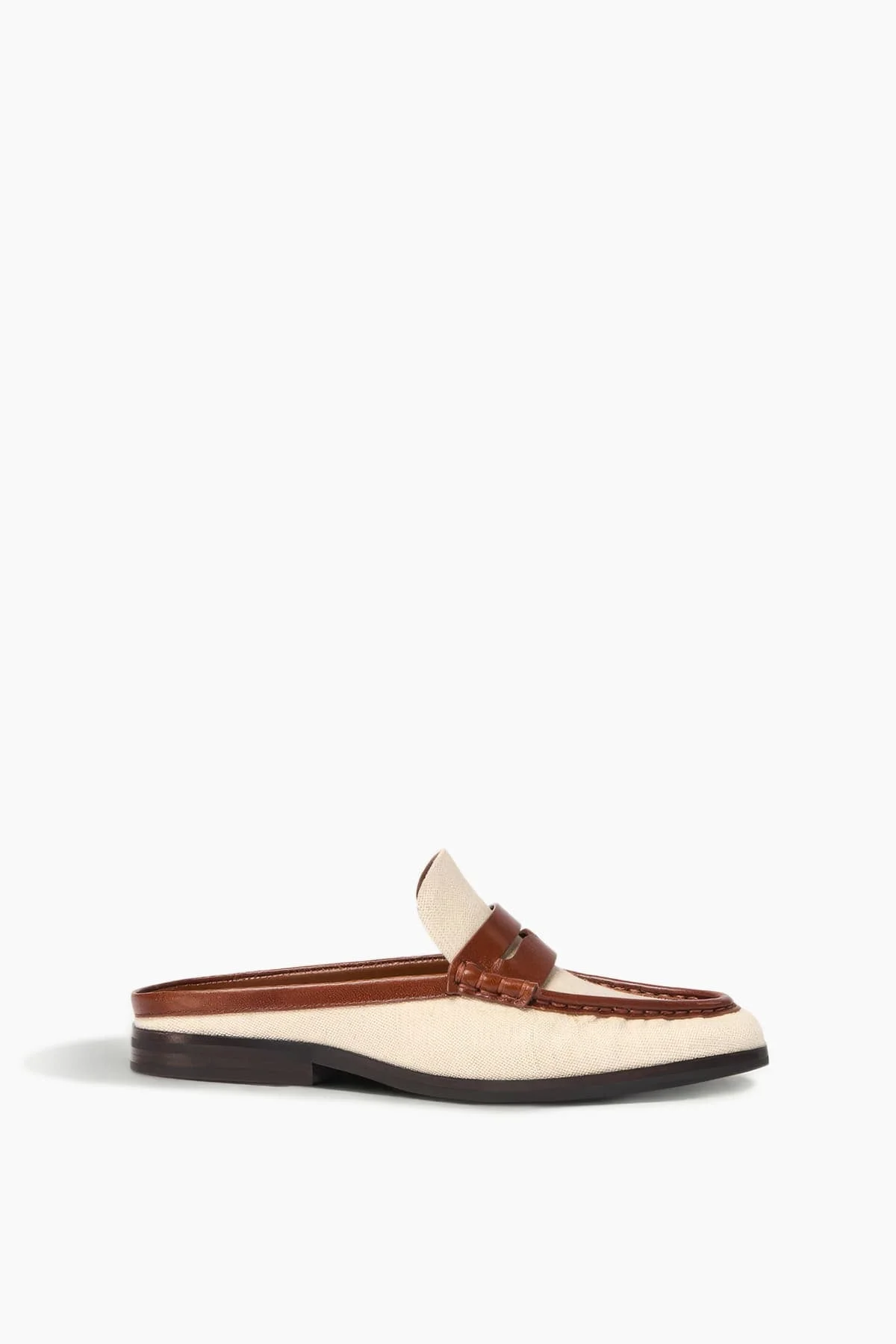 Dean Canvas Combo Loafer Mule in Natural Saddle - 1