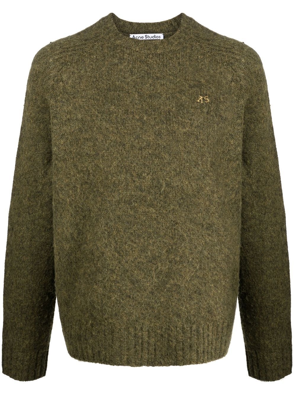 logo-embroidered wool jumper - 1