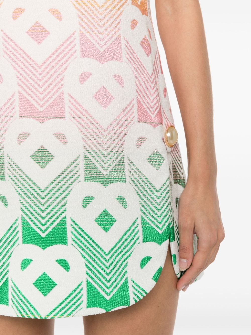 monogram-jacquard gradient mini dress - 5