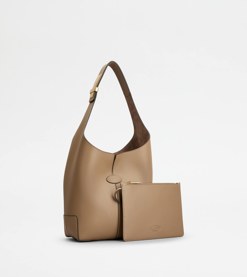 TOD'S DI BAG FOLIO SHOULDER BAG IN LEATHER SMALL - BEIGE 3