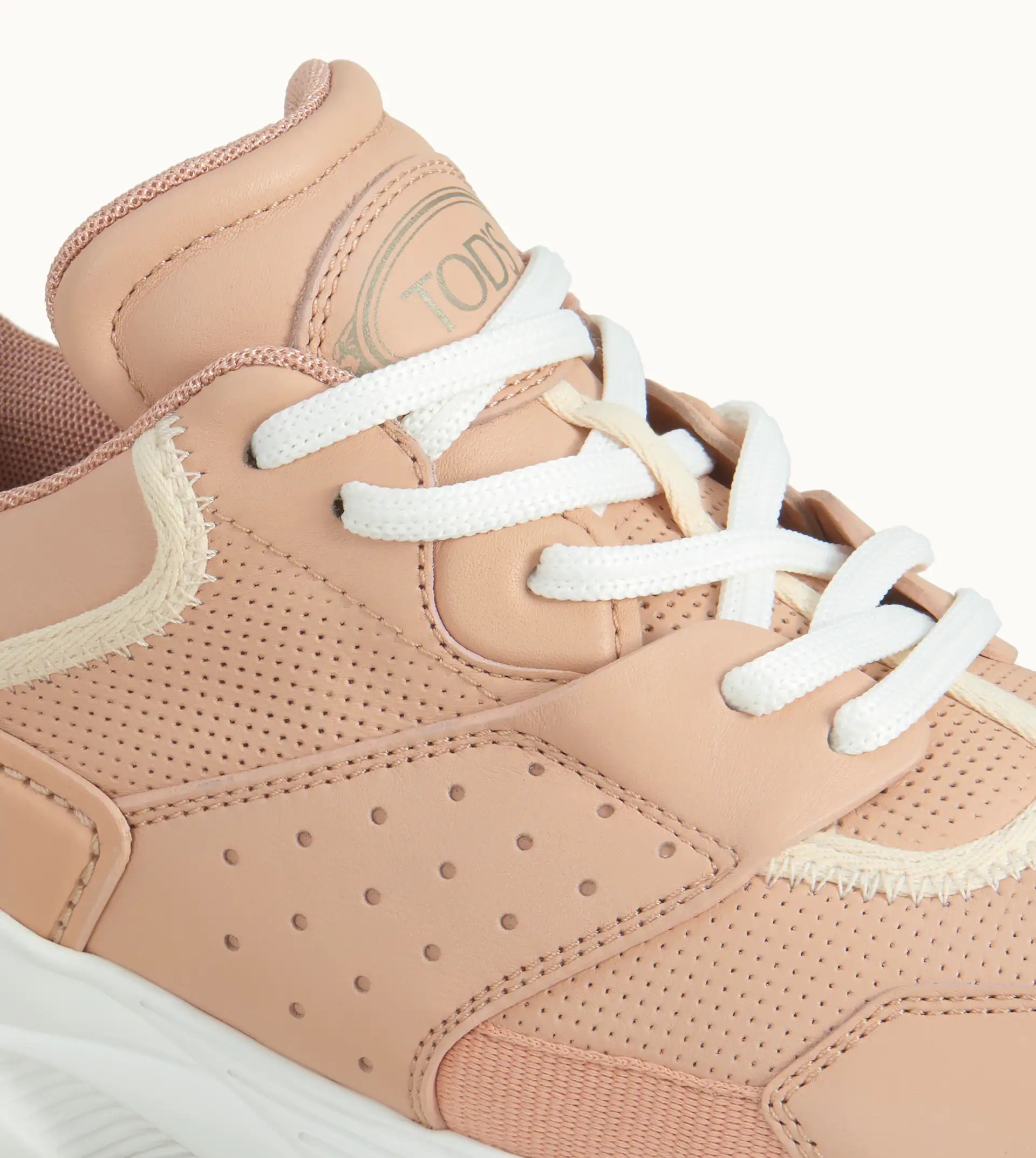 SNEAKERS IN LEATHER AND HIGH-TECH FABRIC - PINK - 6