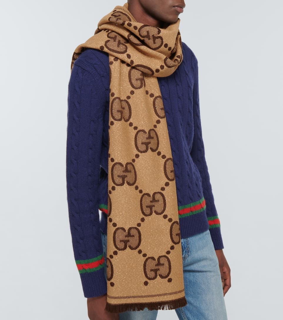 GG wool jacquard scarf - 2