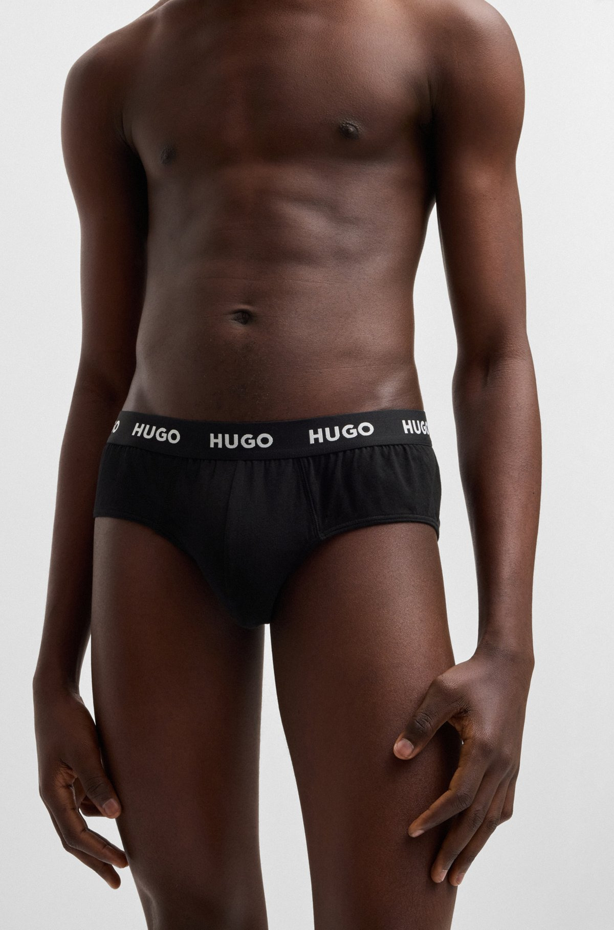 THREE-PACK OF STRETCH-COTTON BRIEFS WITH LOGO WAISTBANDS - 4