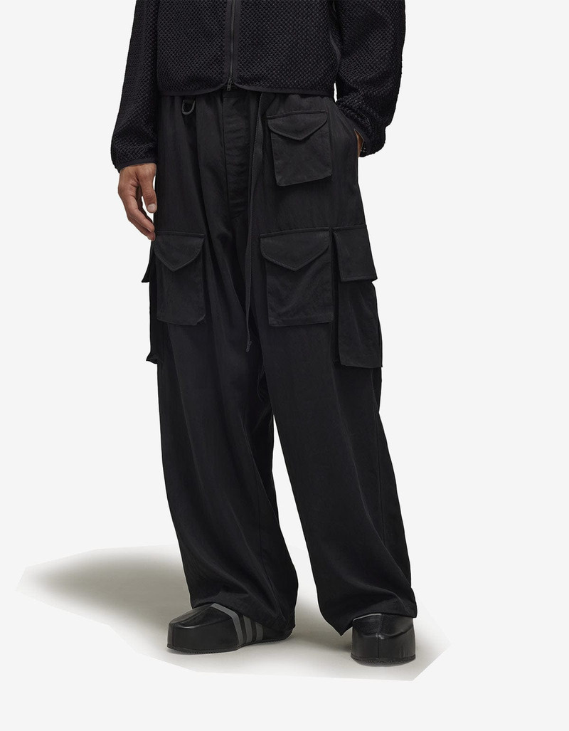 Y-3 Y-3 Black Refined Wool Cargo Pants outlook
