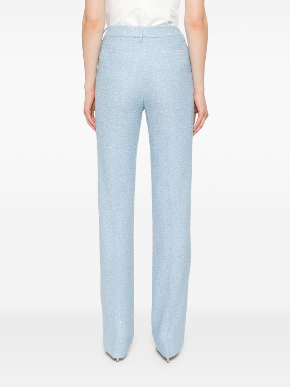 sequin-embellished tweed trousers - 4