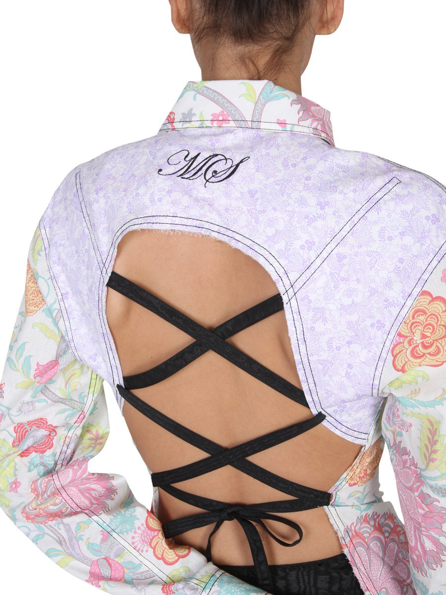 Marine Serre Women Floral Print Shirt - 4