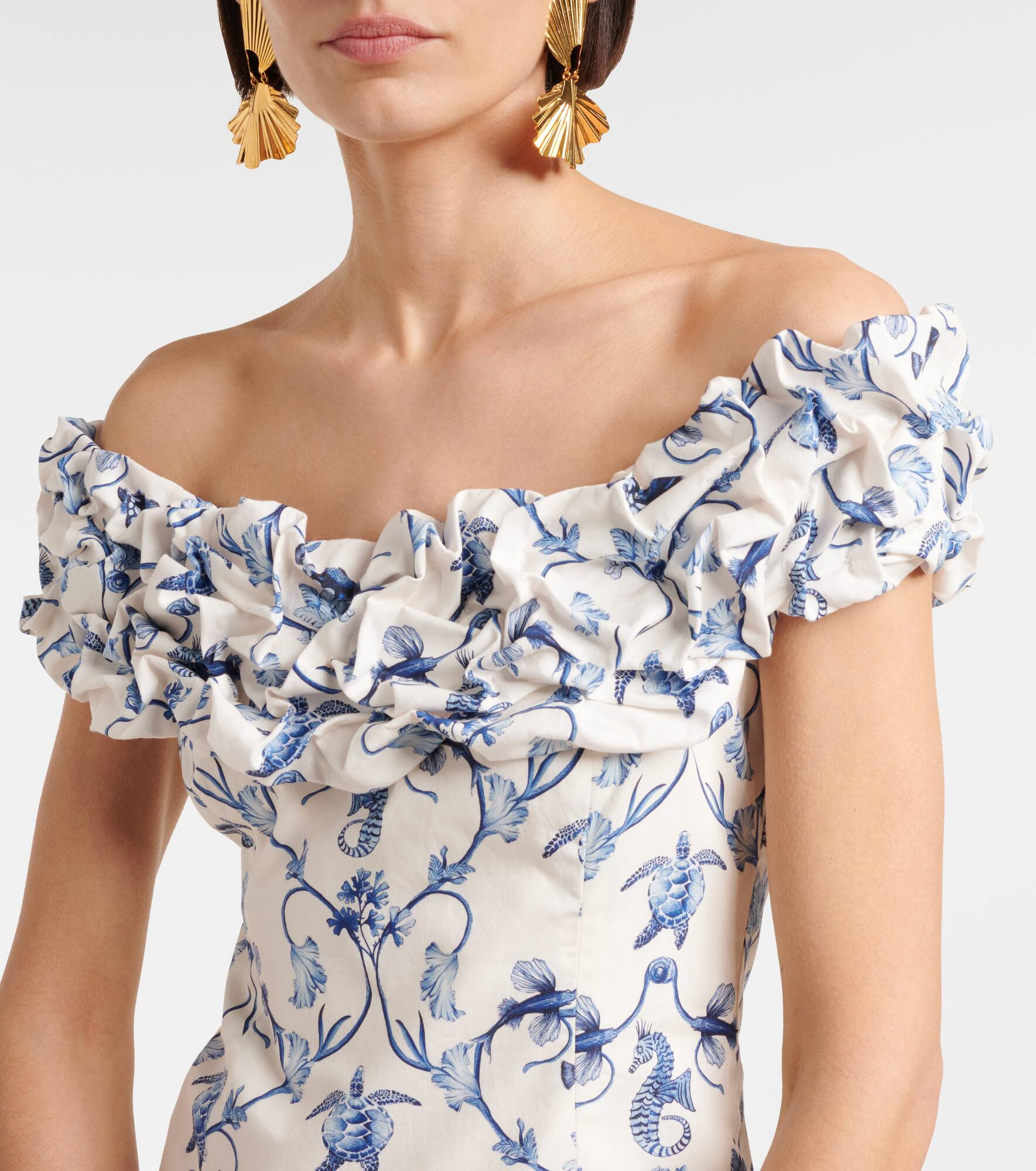 Jardin off-shoulder cotton minidress - 4