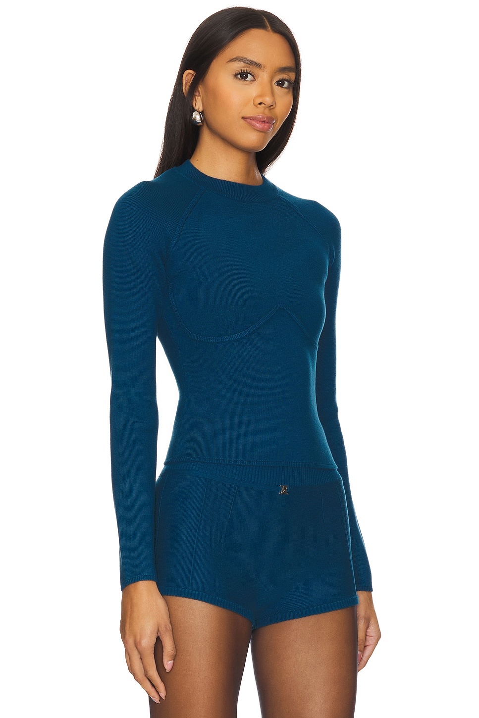 Knit Underbust Long Sleeve Top - 2