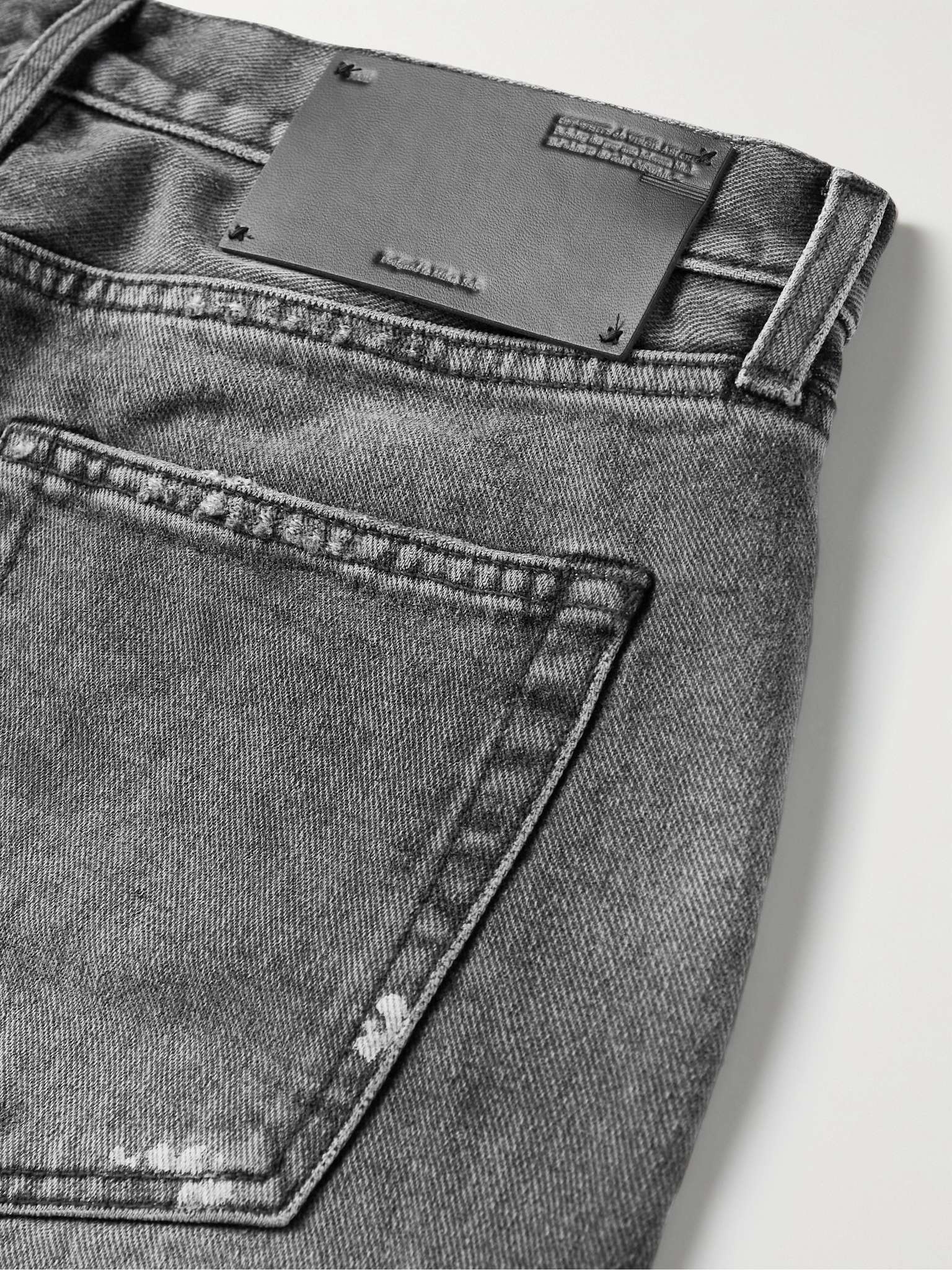 Slim-Fit Paint-Splattered Embroidered Jeans - 5
