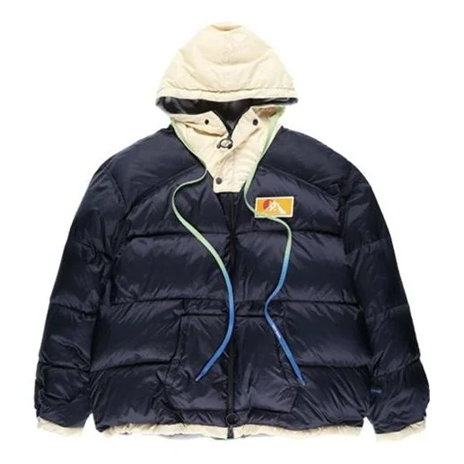Off-White FW19 Scaffolding Zipped Puffer Arrow Jacket Men Blue OMED019F19E150253201 - 1