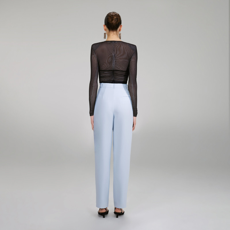 self-portrait Light Blue Crepe Trousers outlook