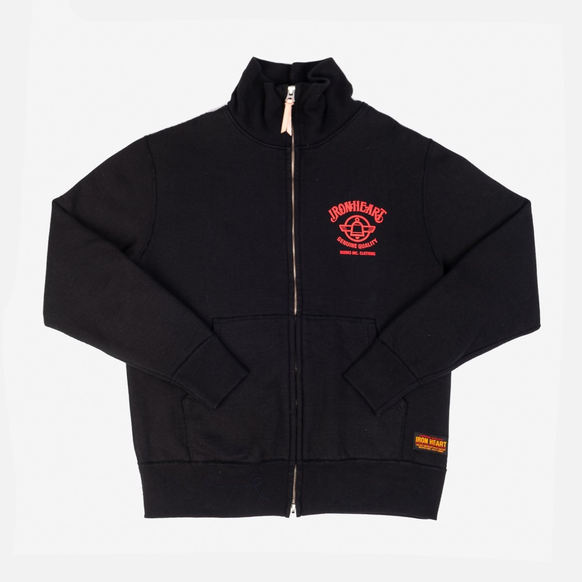 IHSW-60-BLK Printed 14oz Ultra Heavyweight Loopwheel Cotton Zip Up Sweater - Black - 1
