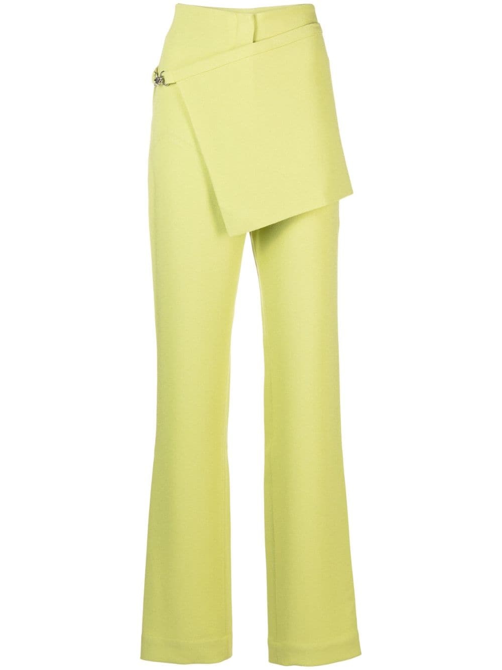 detachable-apron bootcut trousers - 1