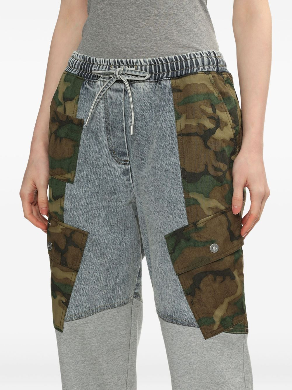 camouflage-panel jeans - 4