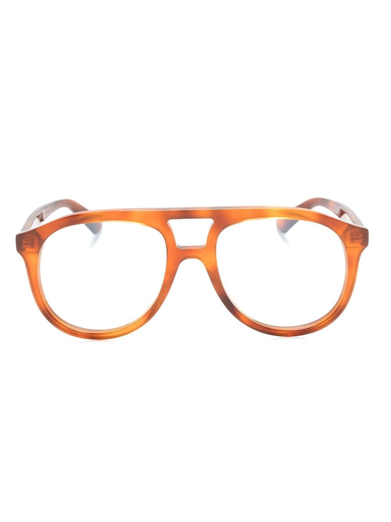 logo-plaque pilot-frame glasses 1